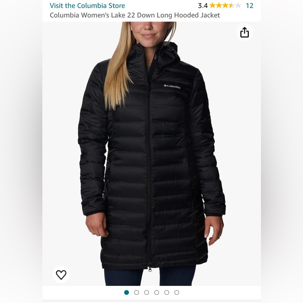 Columbia Women's Lake 22 Down Long Hooded Jacket Size Large